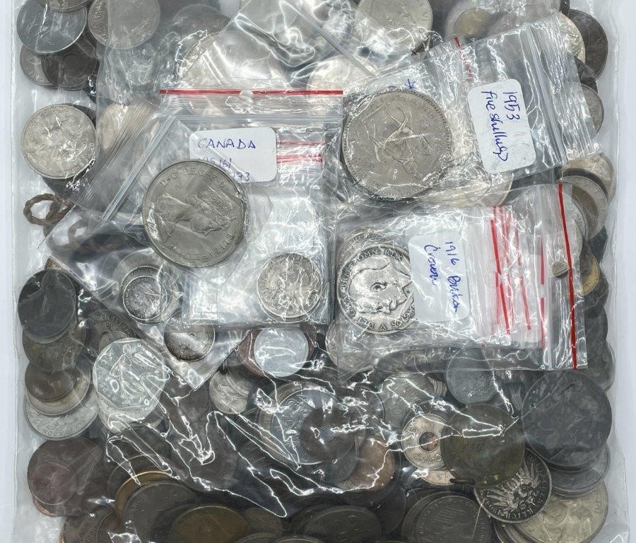 Large Collection of Asstd World coins incl Silver, c. Ancient-1900s