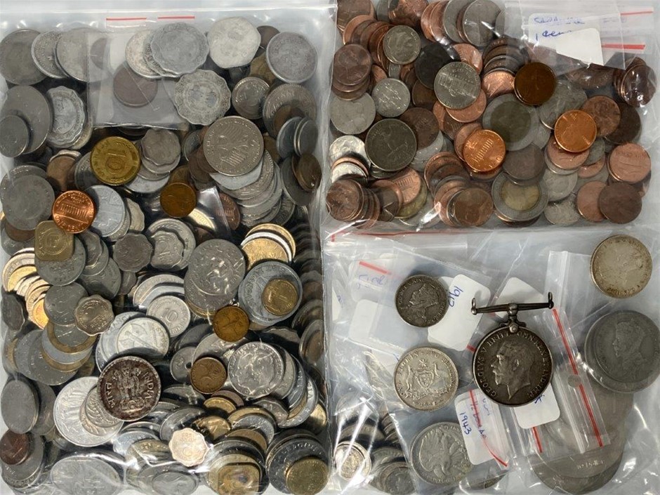 Large Collection of Asstd World coins incl Silver, c. Ancient-1900s
