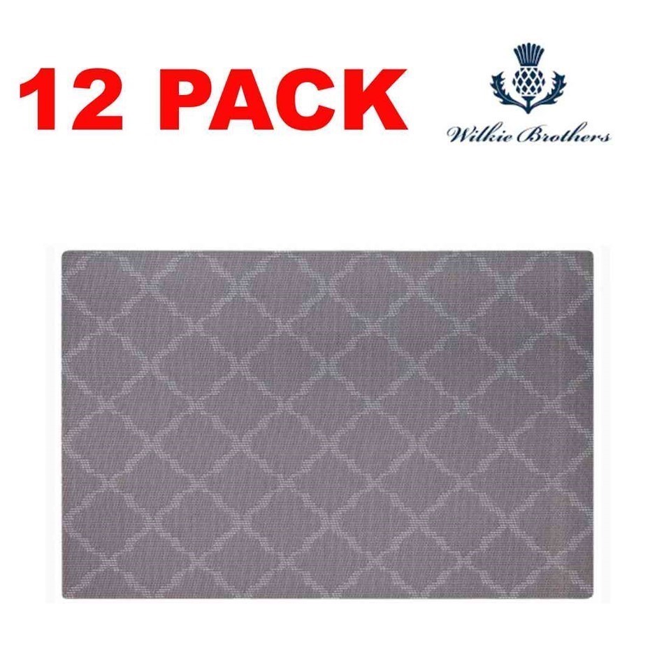 WILKIE Brother Lattice Placemat 12-Pieces Set, Beige 99797
