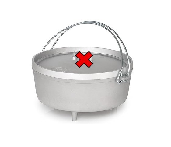 GSI Outdoors 12-Inch Aluminum Dutch Oven (Silver, 5-Quart). NB: Missing Lid
