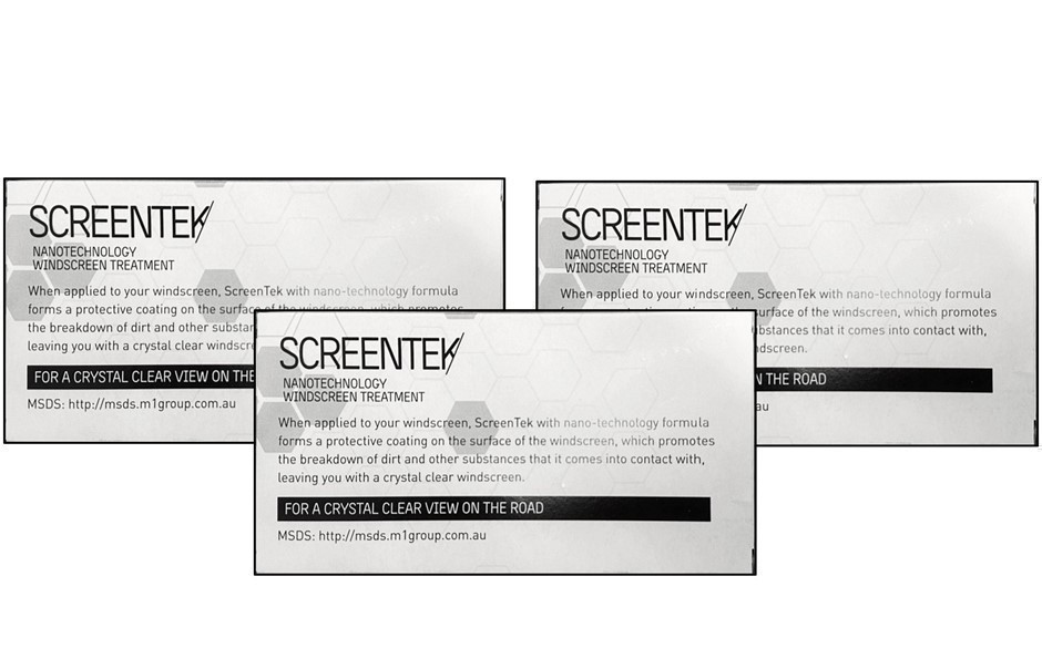 3 x SCREENTEK NanoTechnology Windscreen Treatment with 2 Piece Cleaning Kit