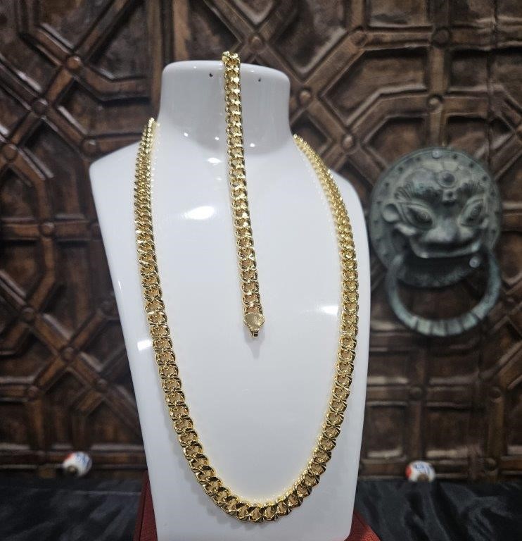 Set 22KGold-filled/Italy Stamped Set Solid Heavy Yellow Gold Filled Chai