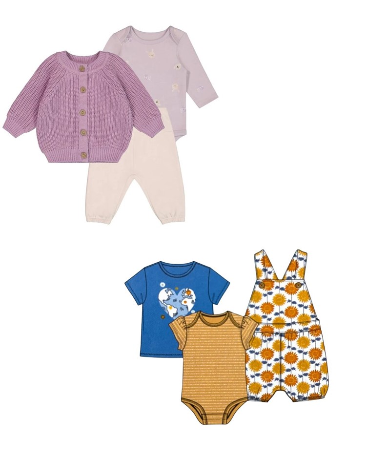KIDS CLOTHES BUNDLE: 3pc ROCOCO Baby's Cardigan, Bodysuit & Pant Set, Size