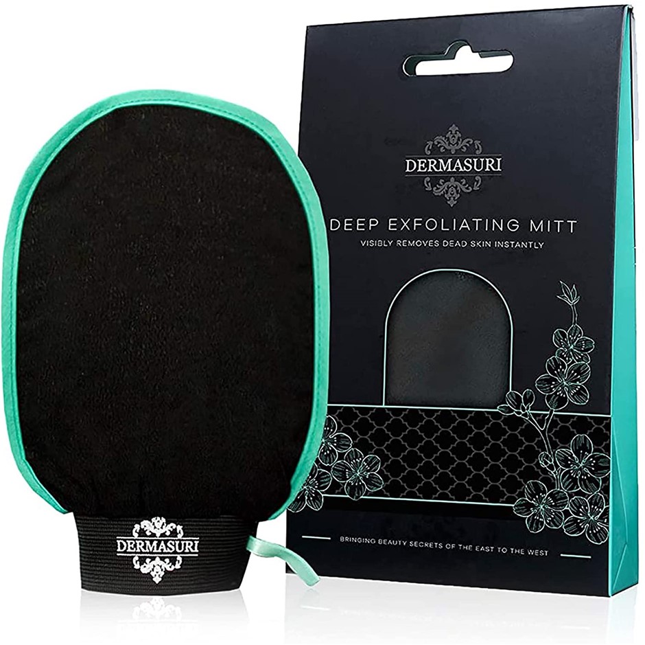 2 x DERMASURI Deep Exfoliating Boady Scrub Mitt.