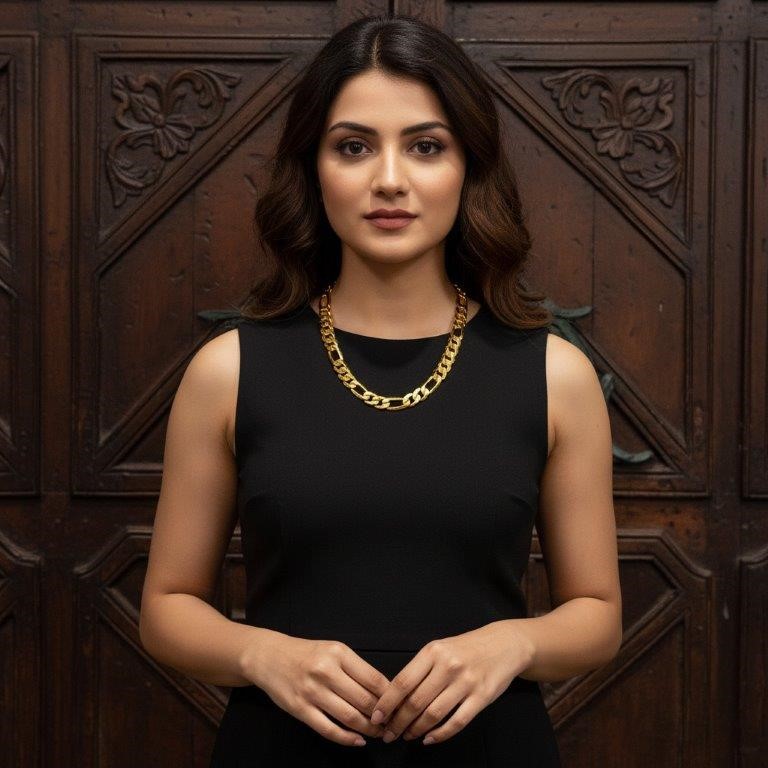 18k Italy Heavy Yellow Gold Filled Figaro Chain-Quality Guarantee-50cm