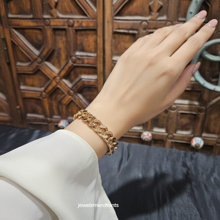 18k Italy Solid Heavy Rose Gold Filled Bracelet-Quality Guarantee-18.5cm