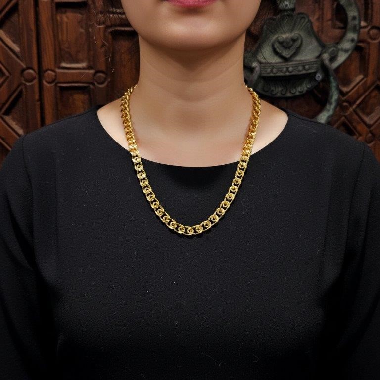 18k Italy Solid Heavy Yellow Gold Filled Chain-Quality Guarantee-60cm