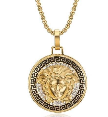 Italy 925 Silver Hip Hop Men's Necklace (Stamps)-Free Chain