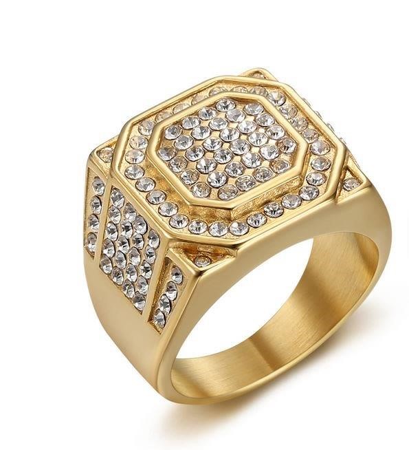 Italy 925 Silver Hip Hop Men's Ring (Stamps)-12 US