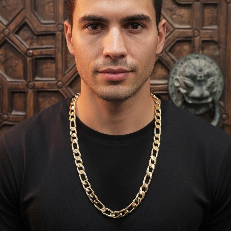 18KGoldFilled /Italy Stamped  Figaro Chain -60cm