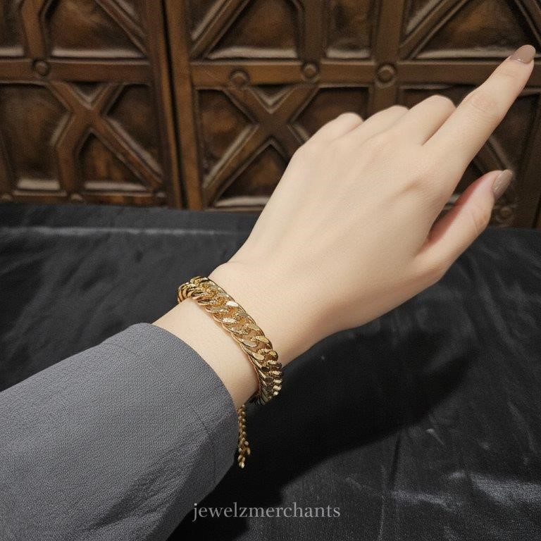 18KGoldFilled /Italy Stamped Cuban Bracelet -20cm