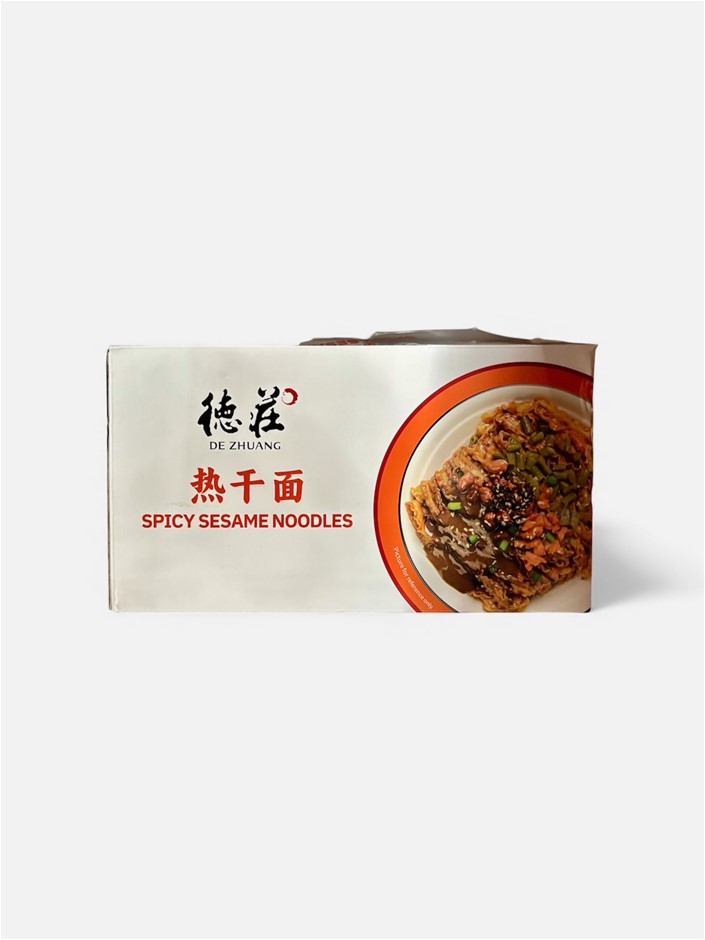 24 x DE ZHUANG Spicy Sesame Noodles, Single Serve, 155g. Best Before: 05/20