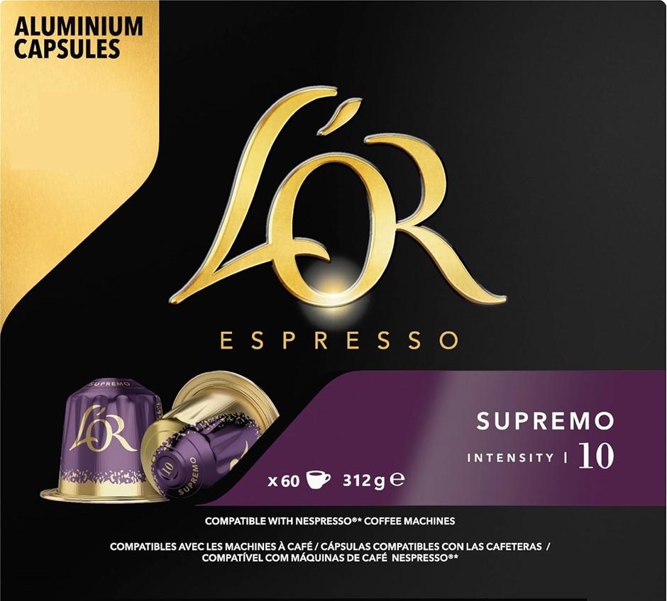 2 x Box of 60 L'OR Espresso Coffee Supremo Aluminium Capsules, Compatible w