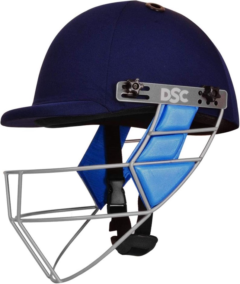 DSC Guard Cricket Helmet, Medium, Navy. NB: Slightly Damaged Outer Box.