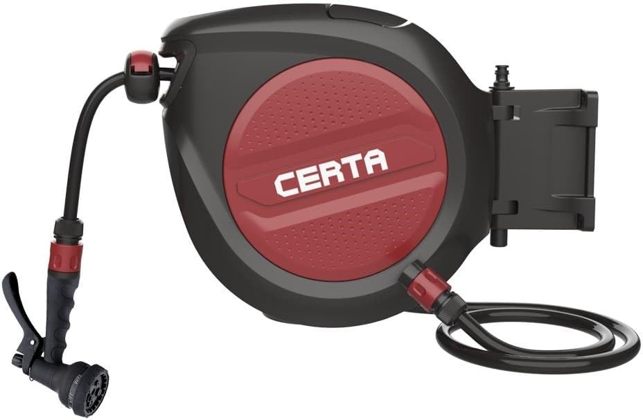 CERTA 20m Retractable Garden Hose Reel with Spray Nozzle - CTHSE20RELB. NB: