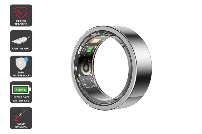 Kogan Aura Smart Ring (Silver, Size 7)