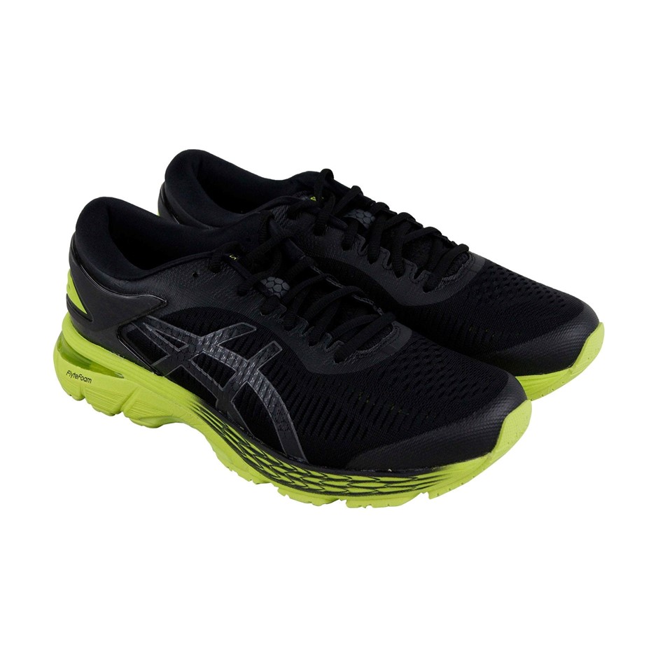ASICS Men's Gel-Kayano 25 Shoes, Size US12 / EU46.5, Black/Neon Lime (001),
