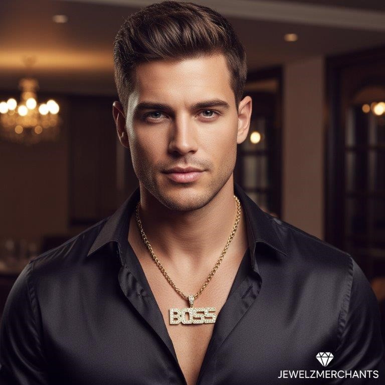 Italy 925 Silver  Hip Hop Men's Necklace (Stamps)-Free Chain