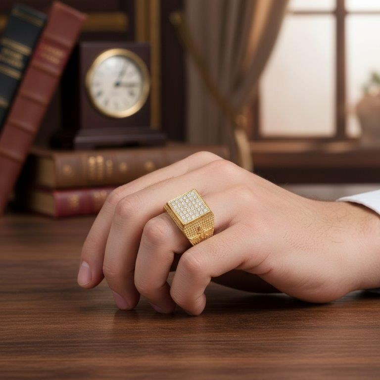 Italy 925 Silver  Hip Hop Men's Ring (Stamps)-11 US