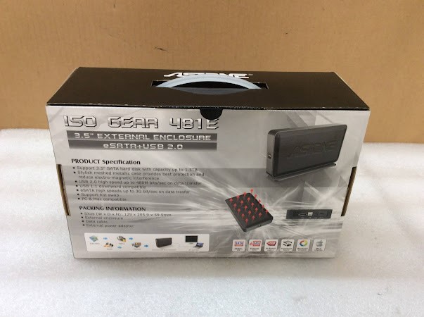 Astone ISO GEAR 481E 3.5" External Enclosure eSATA+USB 2.0 - New