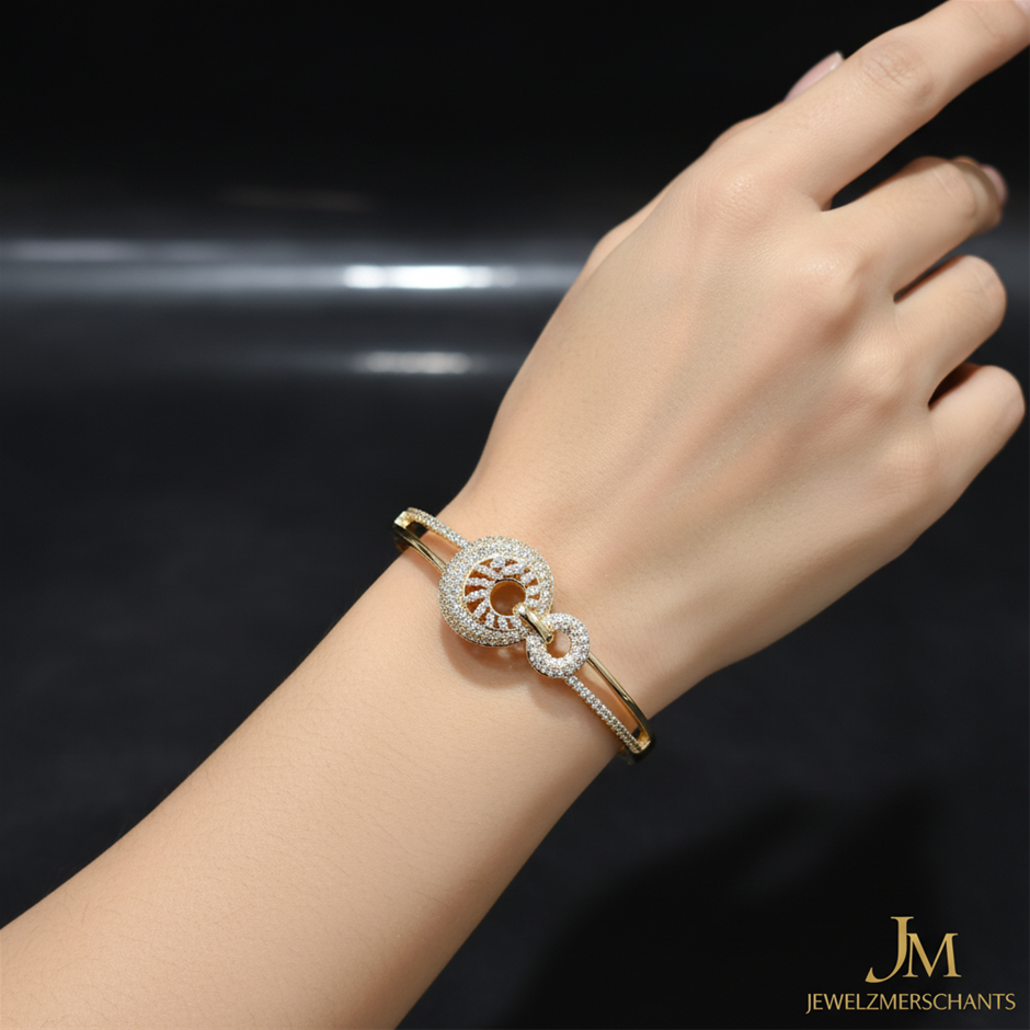 18k Italy Stamped Solid Heavy Yellow Gold Filled Bangle