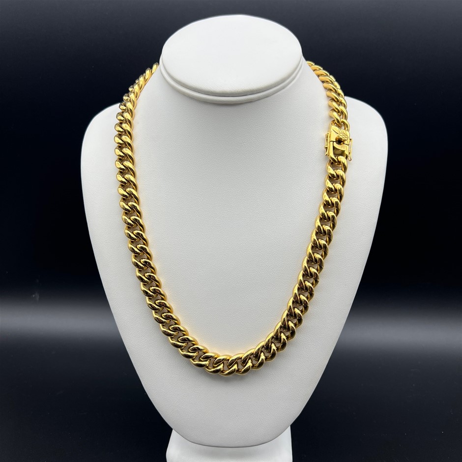 18K Gold-Filled Cuban Curb Chain Necklace, 12MM Wide - 55.8cm