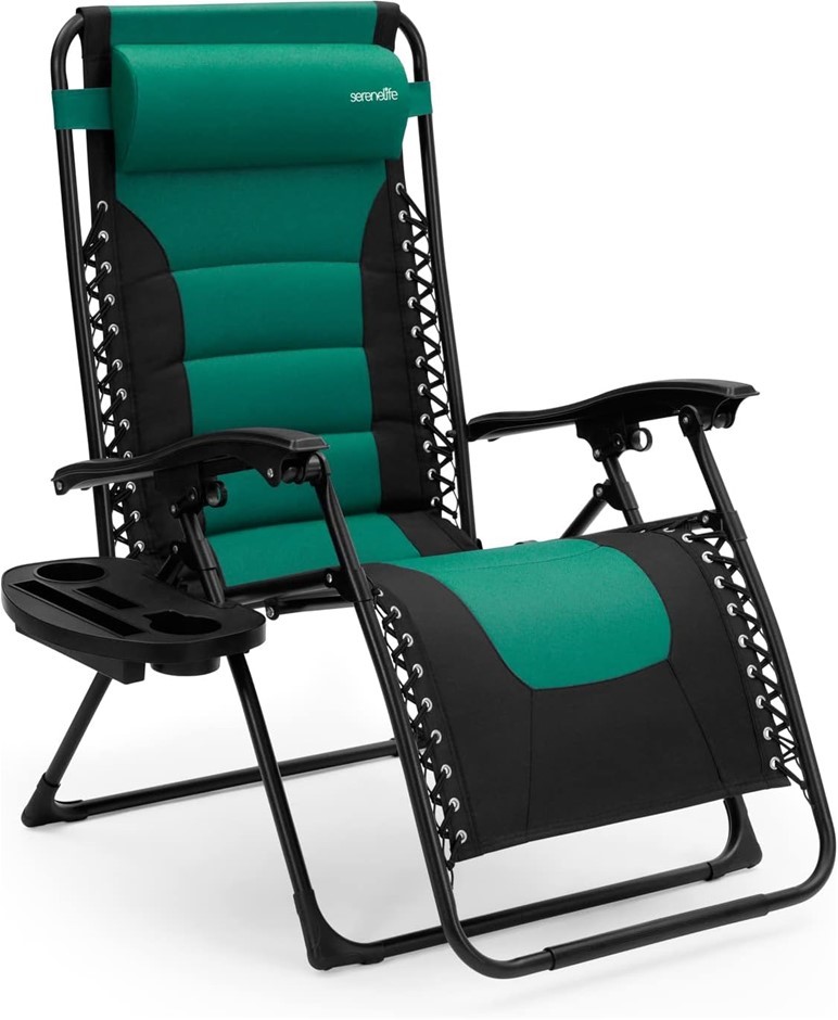 SERENE LIFE Zero Gravity Chair, Foldable Adjustable Steel Mesh Recliners, w