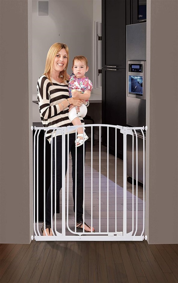 DREAMBABY Chelsea Xtra-Tall Security Gate and Extension Set, White.