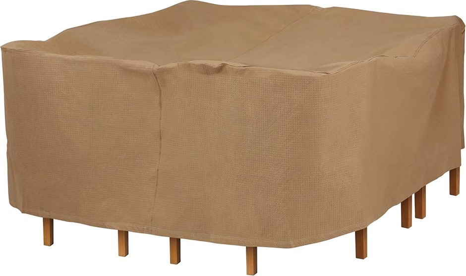 DUCK COVERS Essential Water-Resistant 76 Inch Square Table & Chair Set Cove
