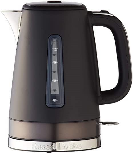 RUSSELL HOBBS Brooklyn Kettle, Model RHK92BLK. NB: Exterior Dirty From Stor