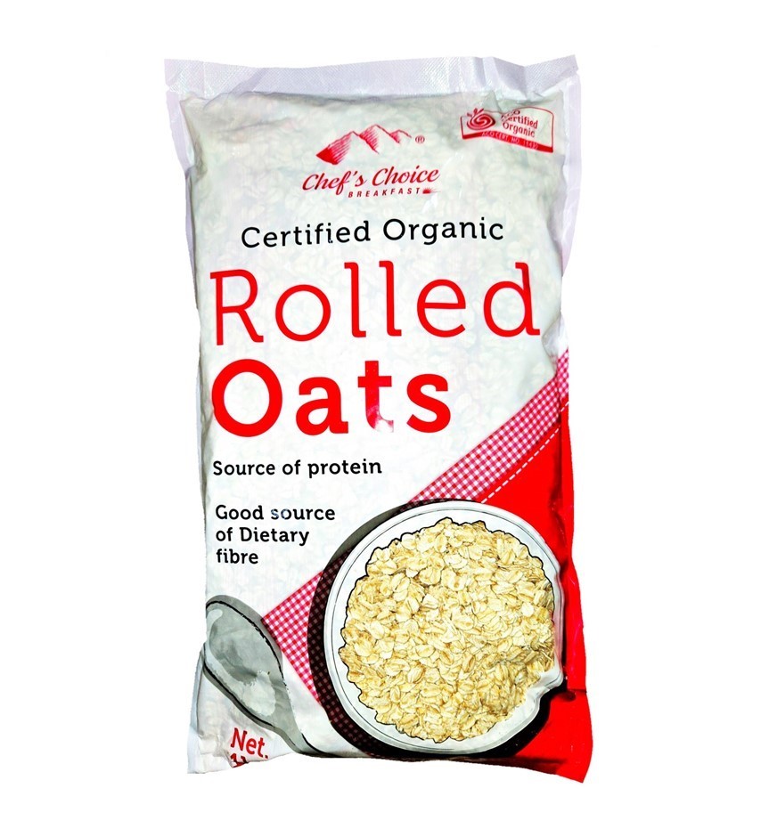 3 x CHEF'S CHOICE Oragic Rolled Oats, 1kg.