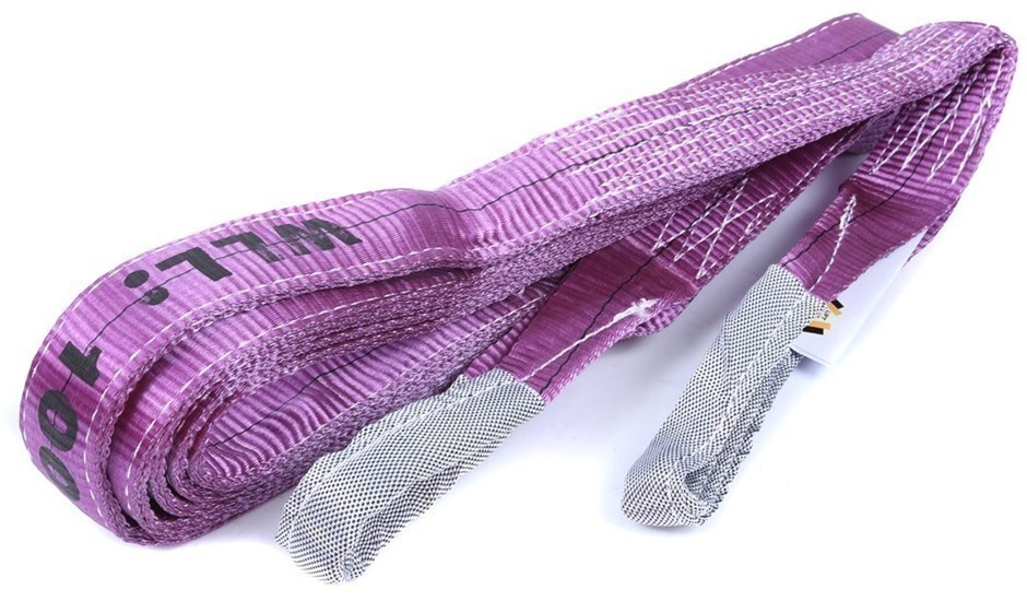 2 x Flat Webb Lifting Slings, WLL 1,000kg x 6M (With Test Cert).