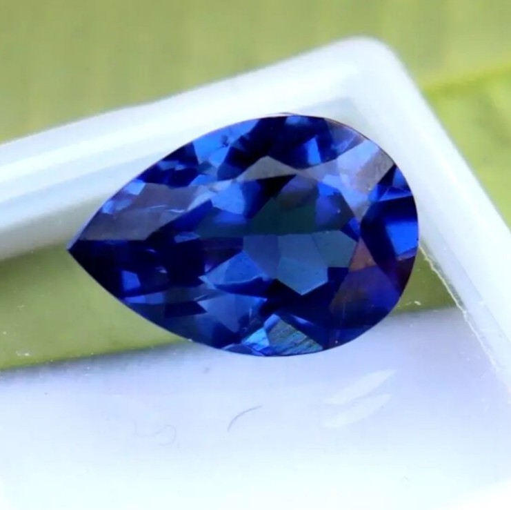 10.90ct Pear Cut Synthetic Blue Tanzanite Gemstone