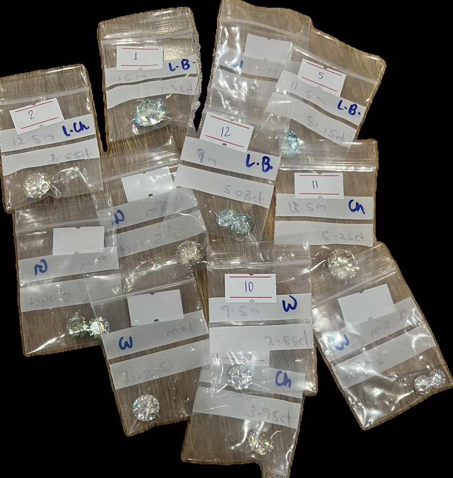 Bulk Moissanite Various Coloured retail replacement value $19003-Bulk Sale