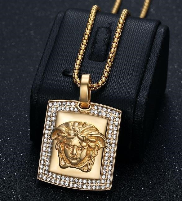 Italy 925 Silver Hip Hop Men's Necklace (Stamps)-Free Chain