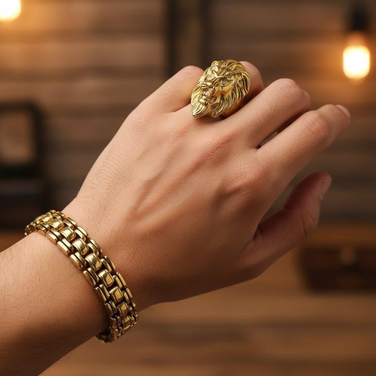 Italy 925 Silver Hip Hop Men's Ring (Stamps)-10 US