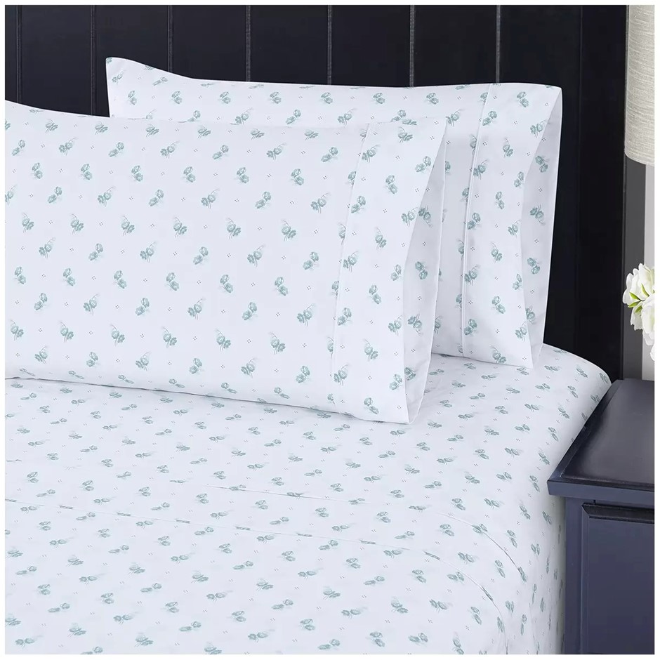 SOUTH POINT 4pc Sheet Set, King Single, Calliope Floral.