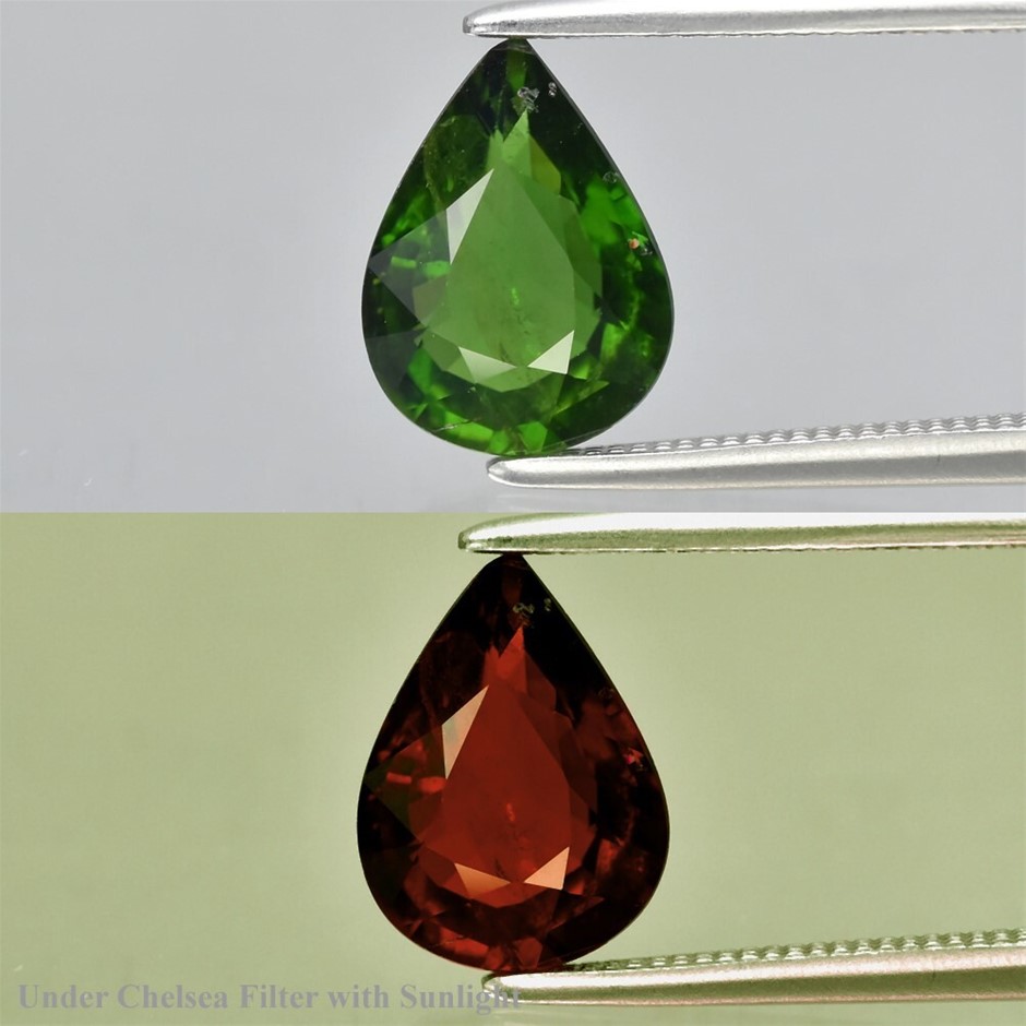 1.44ct Pear Facet Cut Green Chrome Tourmaline Gemstone - 1Pc