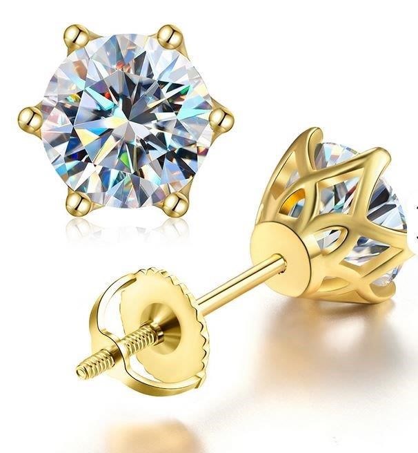 2.0ctw GRA Moissanite White Brilliant  925 Sterling Silver Earring-VVS1