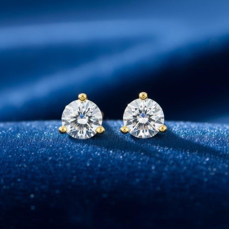 0.5ct GRA Moissanite White Brilliant Cut 925 Sterling Silver Earrings-VVS1