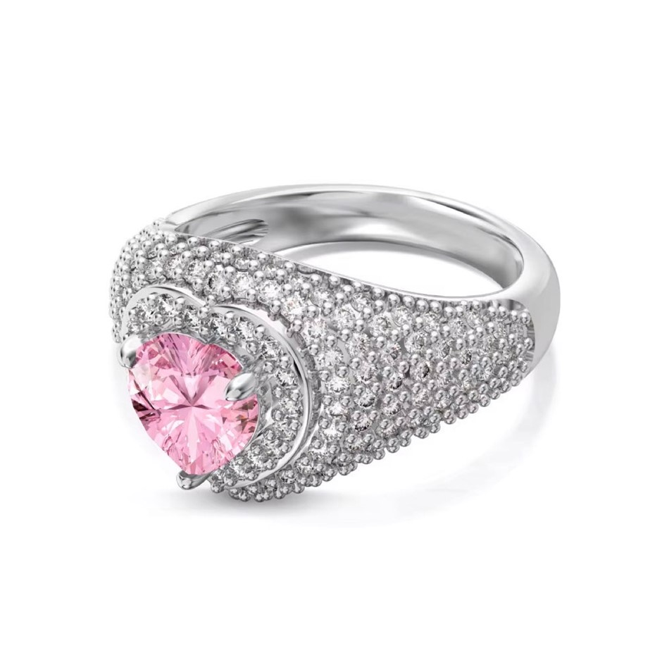 0.75ct Heart Cut Simulated Diamond 925 Sterling Silver Ring - Size 9