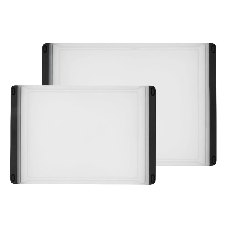 OXO Good Grips 2-Piece Plastic Cutting Board Set, Clear
