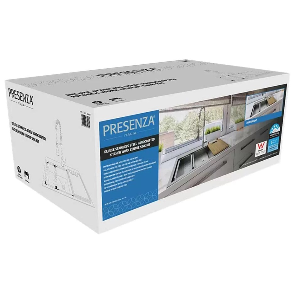 PRESENZA Deluxe Stainless Steel Kitchen Sink Kit, Model QKA051.