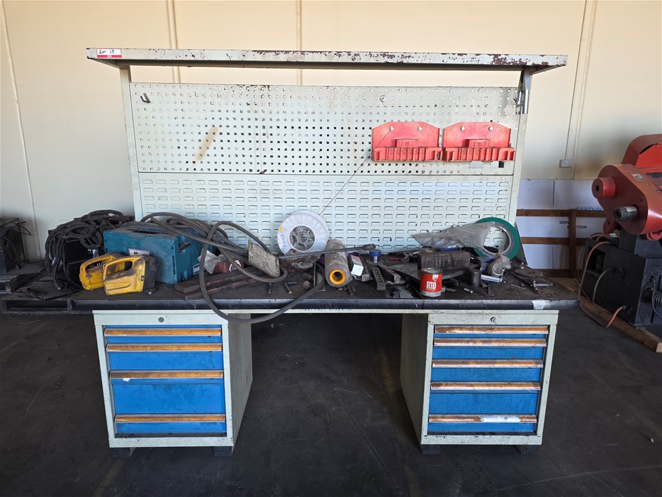 Steel Workshop Bench Timber Top