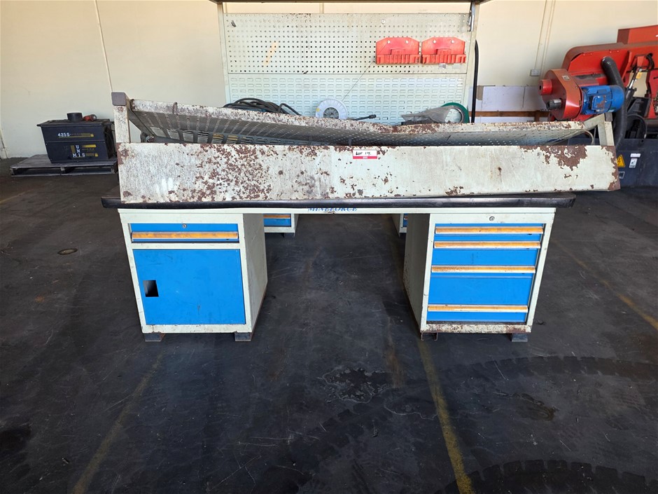 Steel Workshop Bench Timber Top