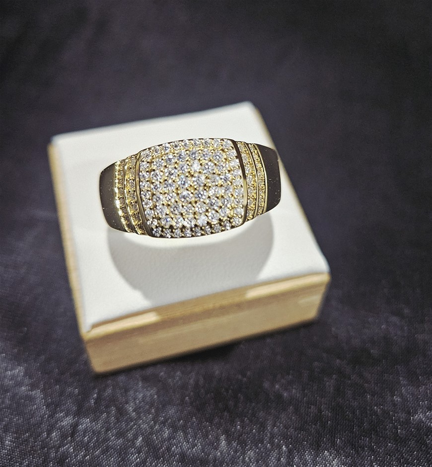 GRA Moissanite white 18k Real Gold Vermeil Men's Ring -10US-VVS1