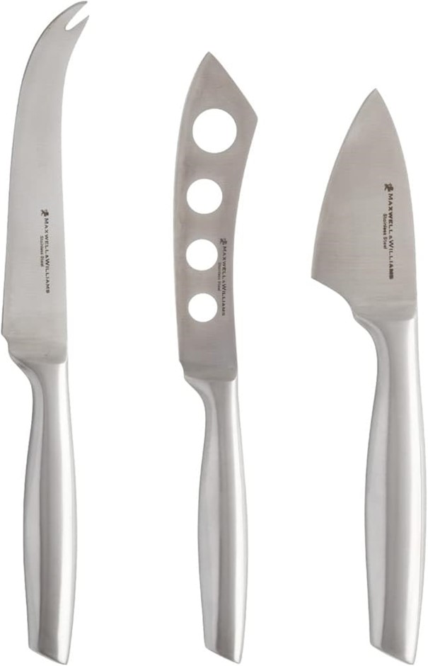 MAXWELL & WILLIAMS Stanton Cheese Knife Set 3pc Stainless Steel Gift Boxed