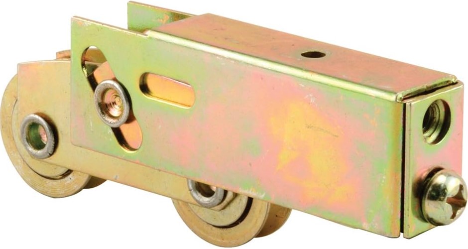 PRIME-LINE Roller Assembly, 1-1/4 in. Tandem Wheels, Concave Edge, Steel Ba