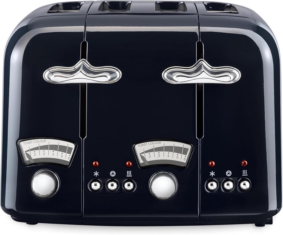 DELONGHI Argento Vibe Toaster, 4 Slot Toaster with Extra-Lift Position, CT0