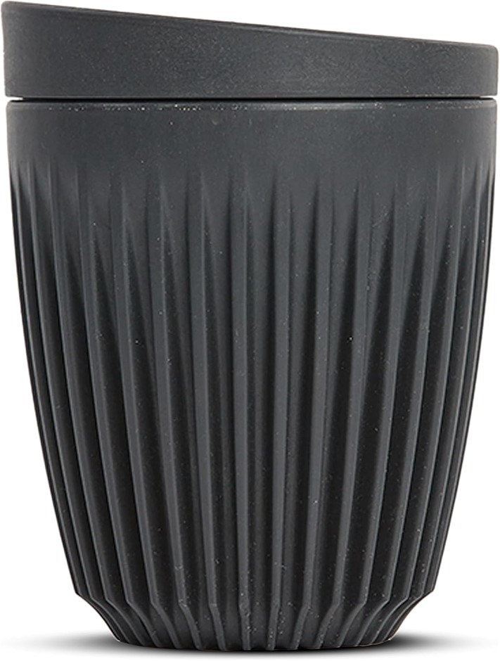HUSKEE Coffee Cups with Lid, 8 oz Charcoal Colour